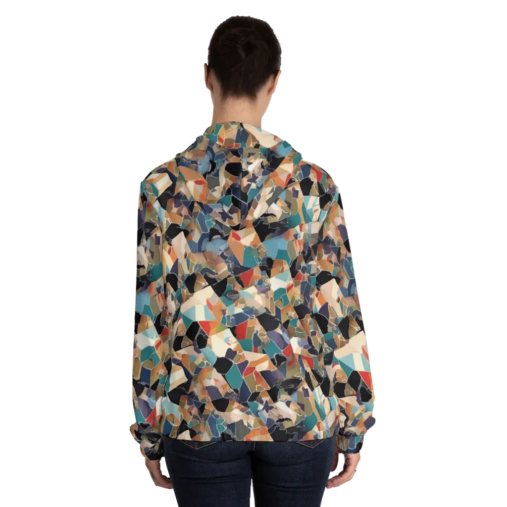Shattered Riviera on Women's Full-Zip Hoodie — Back On Person