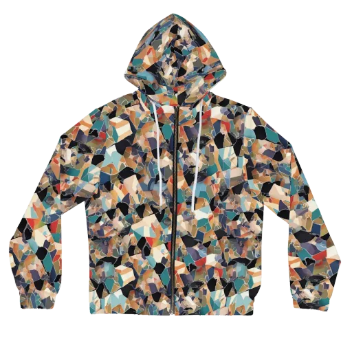 Shattered Riviera on a Women's Full-Zip Hoodie