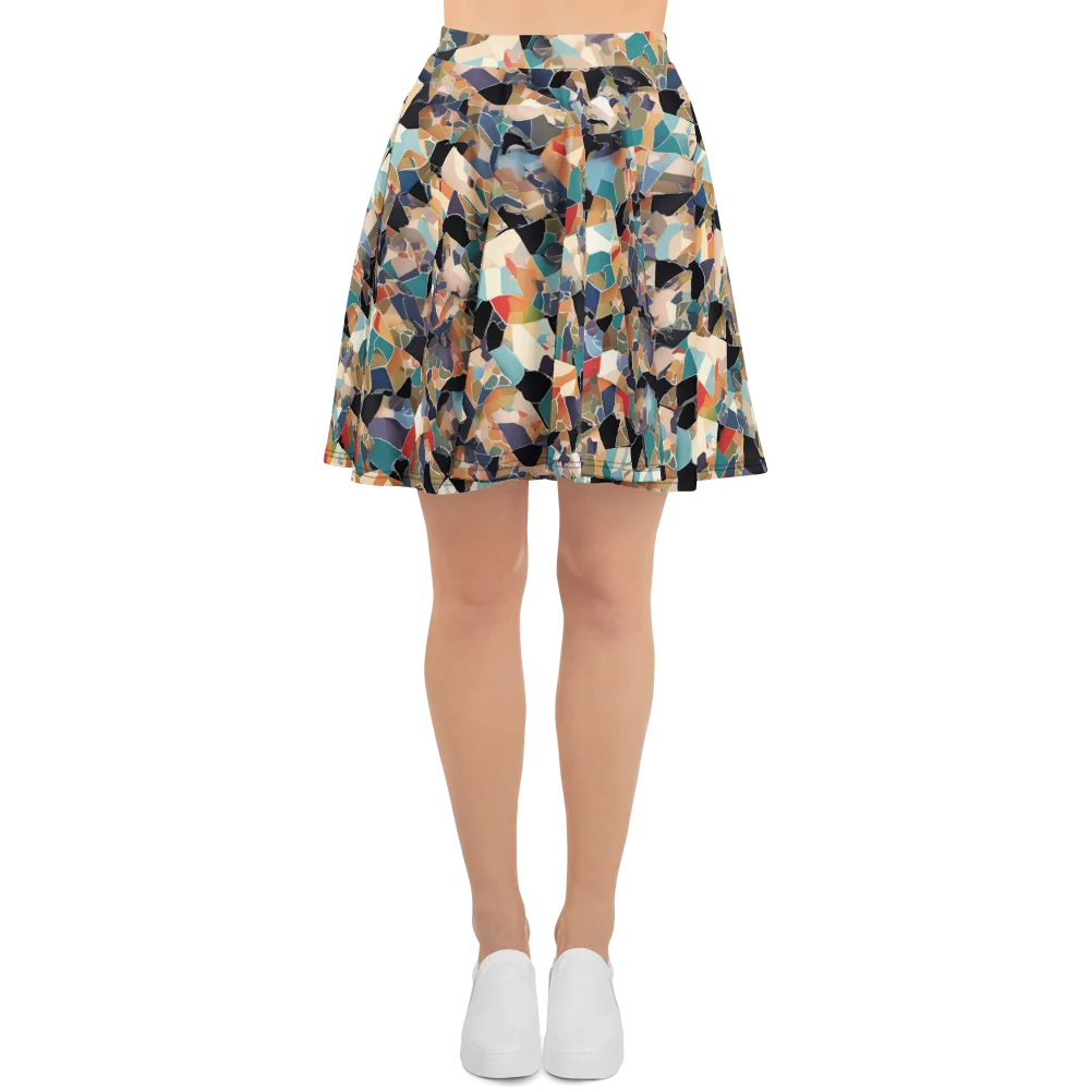 Shattered Riviera on Skater Skirt — Front