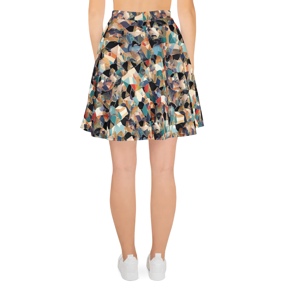 Shattered Riviera on Skater Skirt — Back