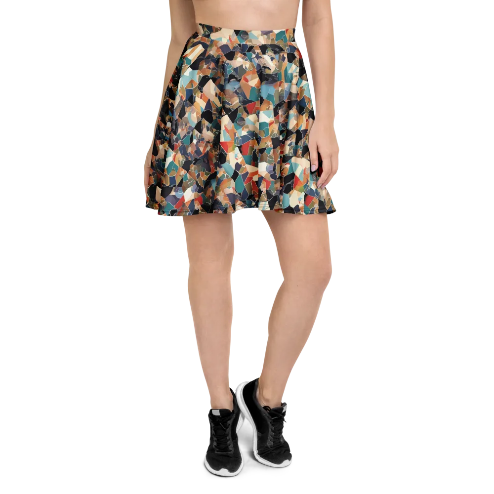 Shattered Riviera on Skater Skirt — Front