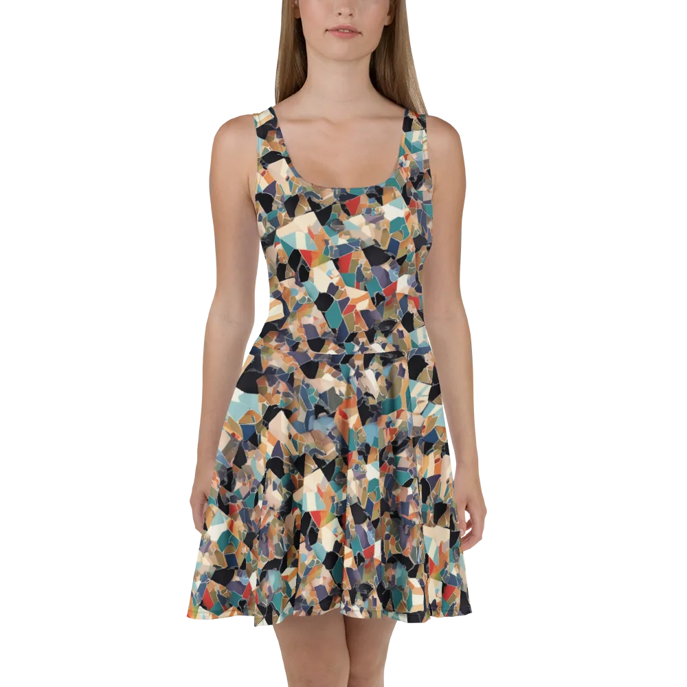 Shattered Riviera on Skater Dress — Front