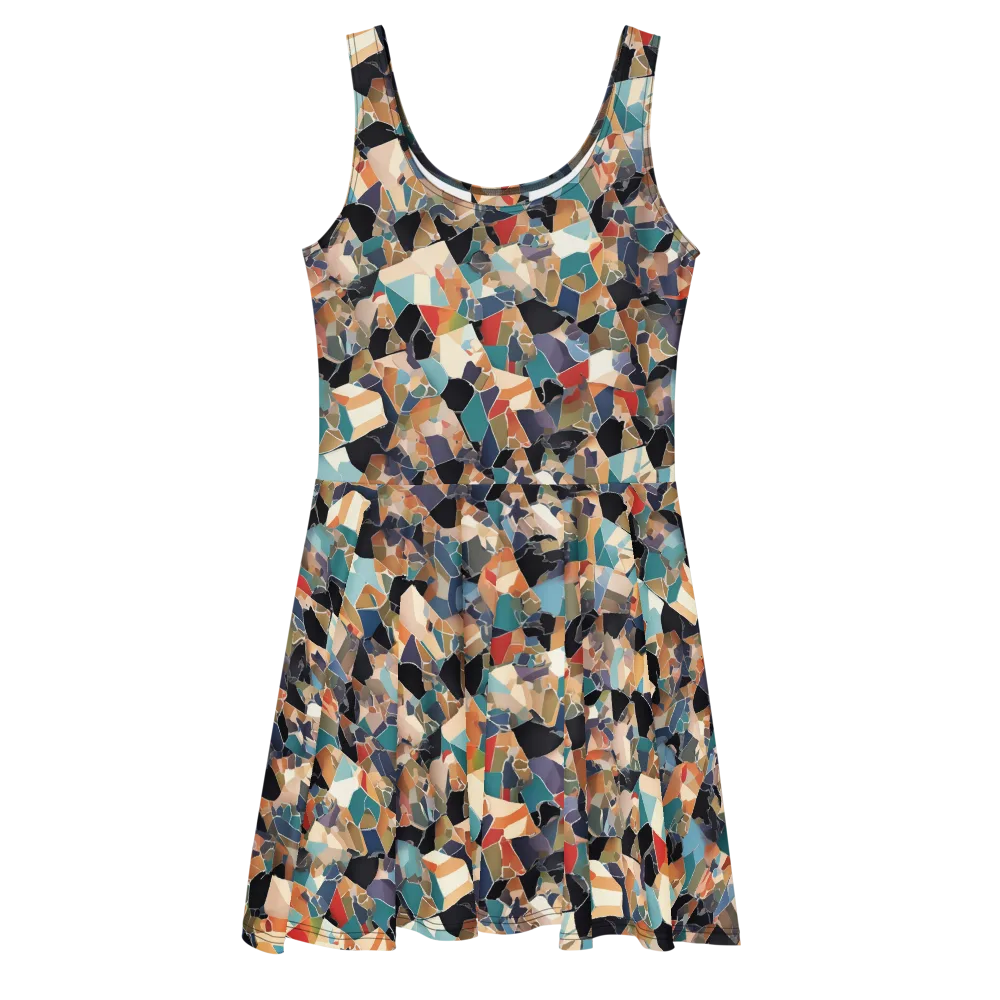 Shattered Riviera on Skater Dress — Front