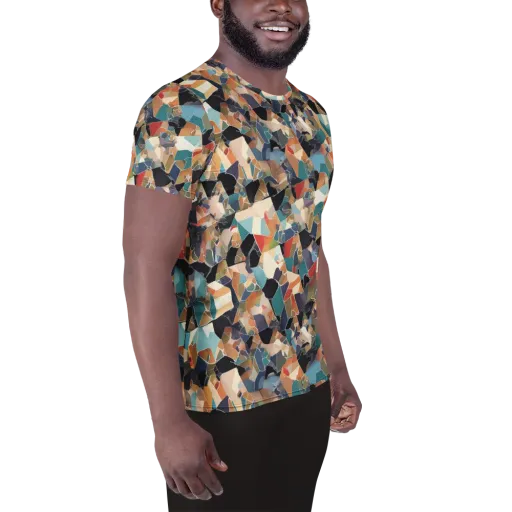 Shattered Riviera on a Men's Athletic T-Shirt