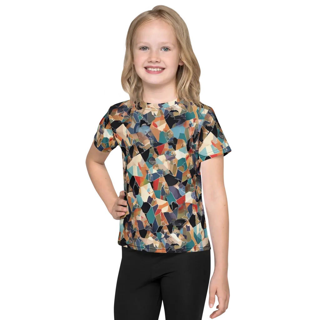 Shattered Riviera on Kids Crew Neck T-Shirt — Front
