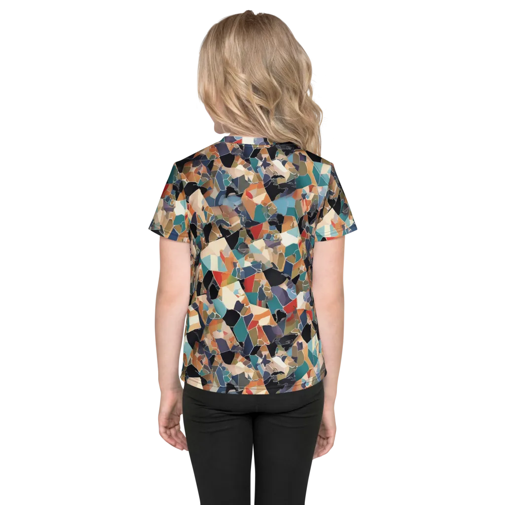 Shattered Riviera on Kids Crew Neck T-Shirt — Back