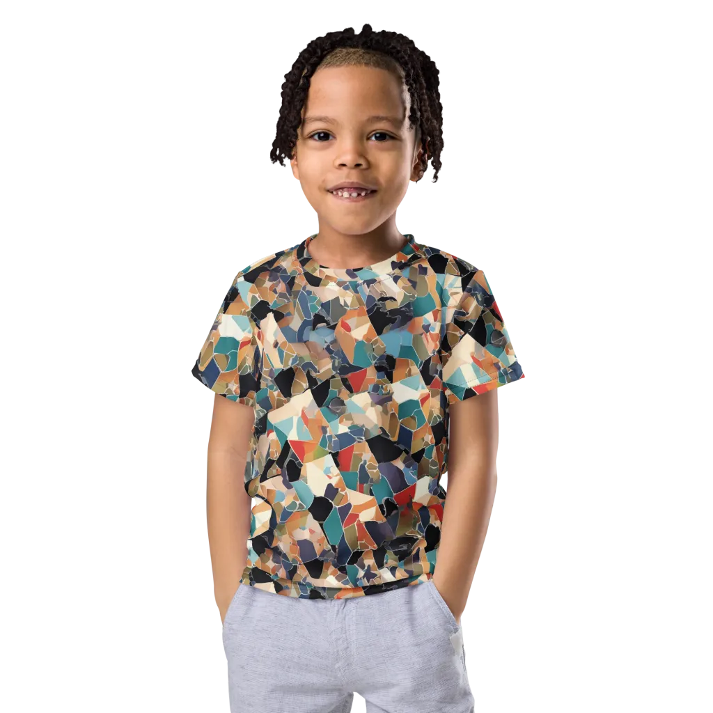 Shattered Riviera on Kids Crew Neck T-Shirt — Front
