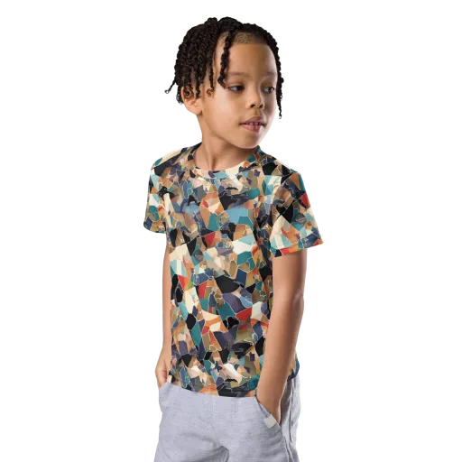 Shattered Riviera on a Kids Crew Neck T-Shirt