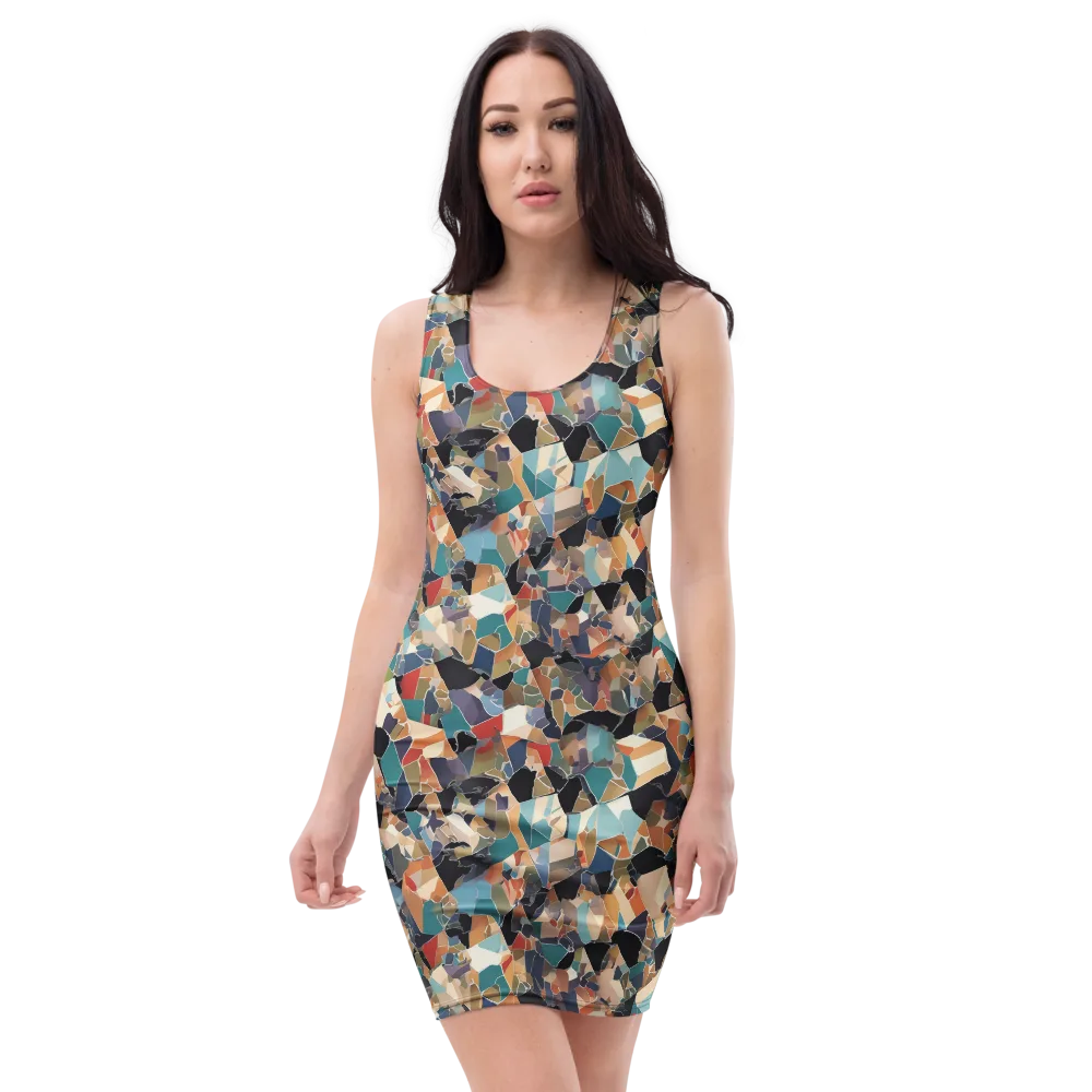 Shattered Riviera on Bodycon Dress — Front