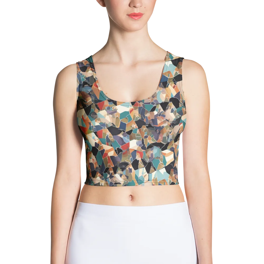 Shattered Riviera on Crop Top — Front