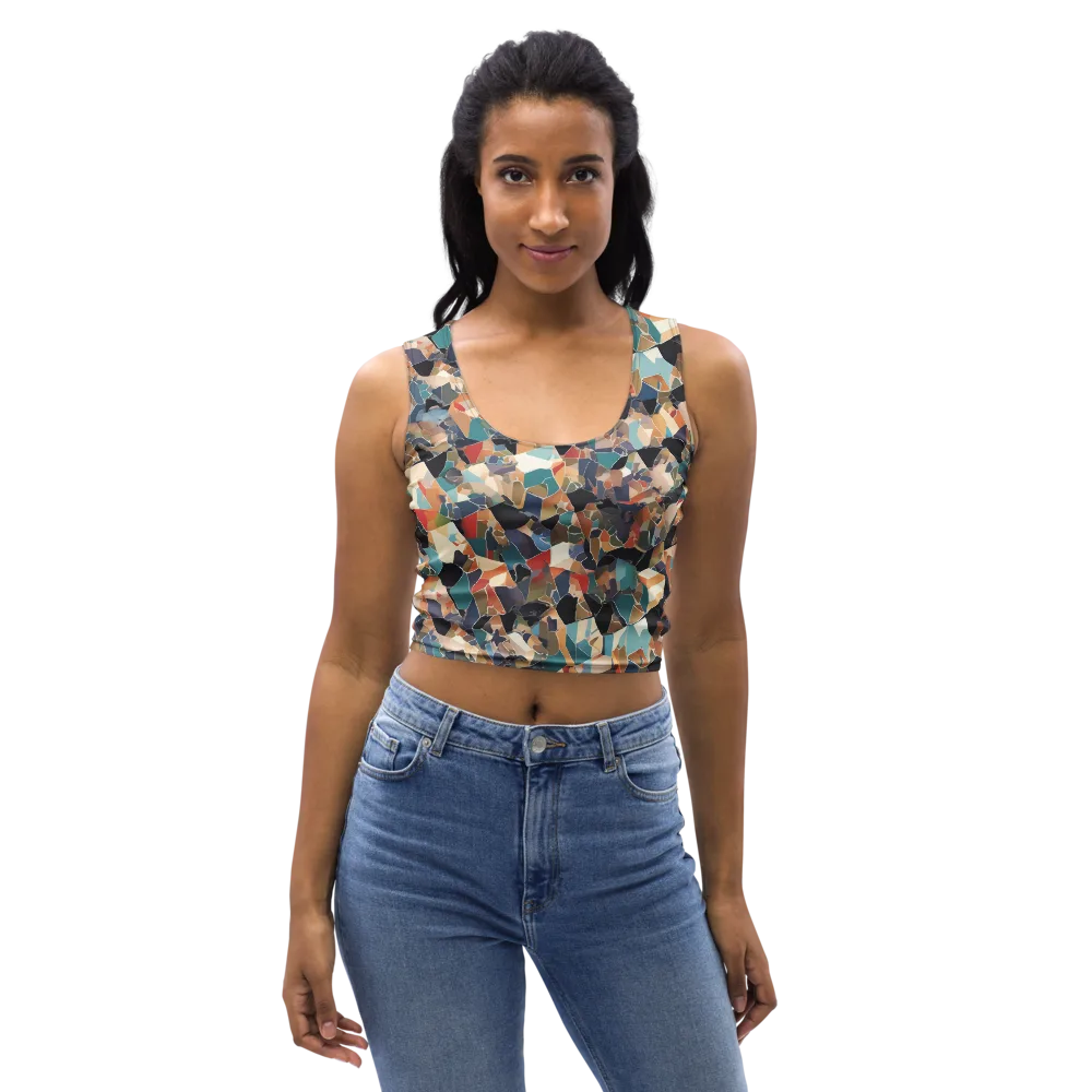Shattered Riviera on Crop Top — Front