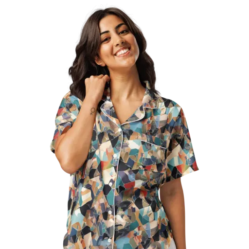 Shattered Riviera on a Women's Short Sleeve Pajama Top