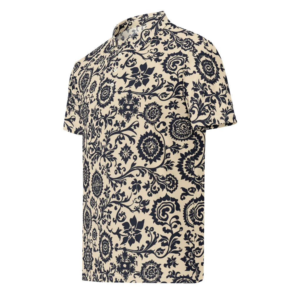 Nocturne Garland on Men's Slim Fit Polo Shirt — Left Front