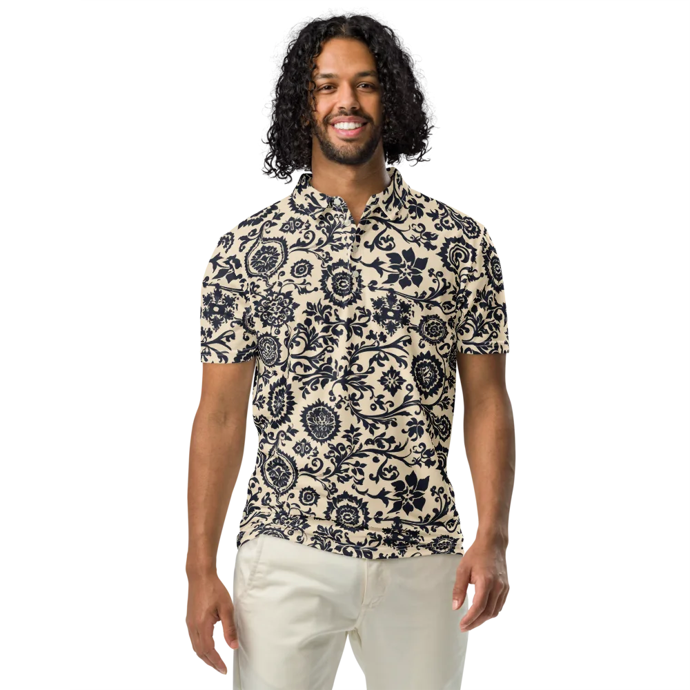 Nocturne Garland on Men's Slim Fit Polo Shirt — Front
