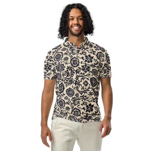 Nocturne Garland on a Men's Slim Fit Polo Shirt