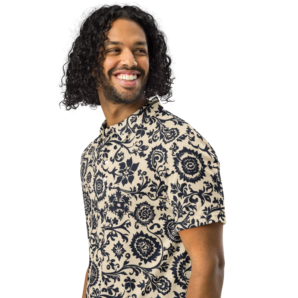 Nocturne Garland on Men's Slim Fit Polo Shirt — Left Front