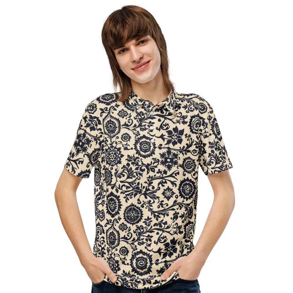 Nocturne Garland on Men's Slim Fit Polo Shirt — Front