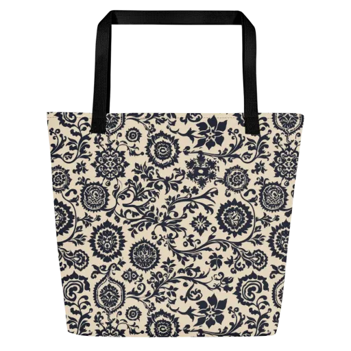 Nocturne Garland on a Large Tote Bag W/ Pocket