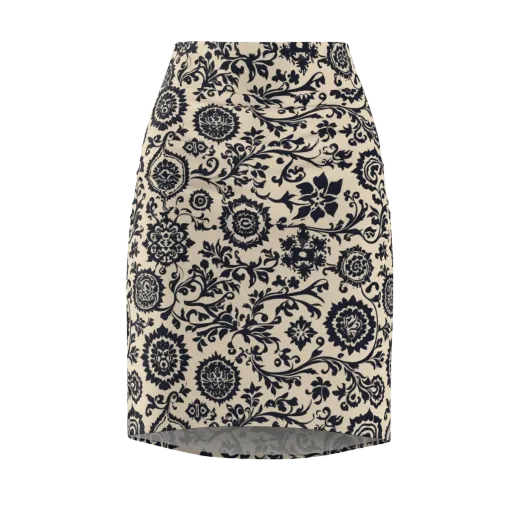 Nocturne Garland on a Pencil Skirt