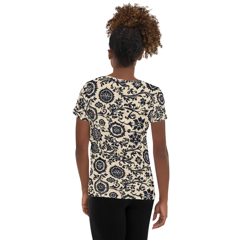 Nocturne Garland on Women's Athletic T-Shirt — Back