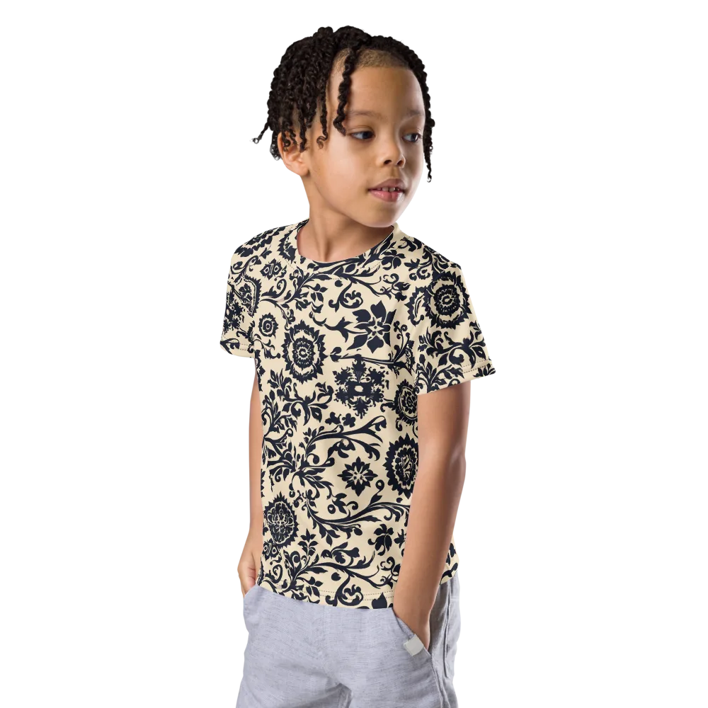 Nocturne Garland on Kids Crew Neck T-Shirt — Left Front