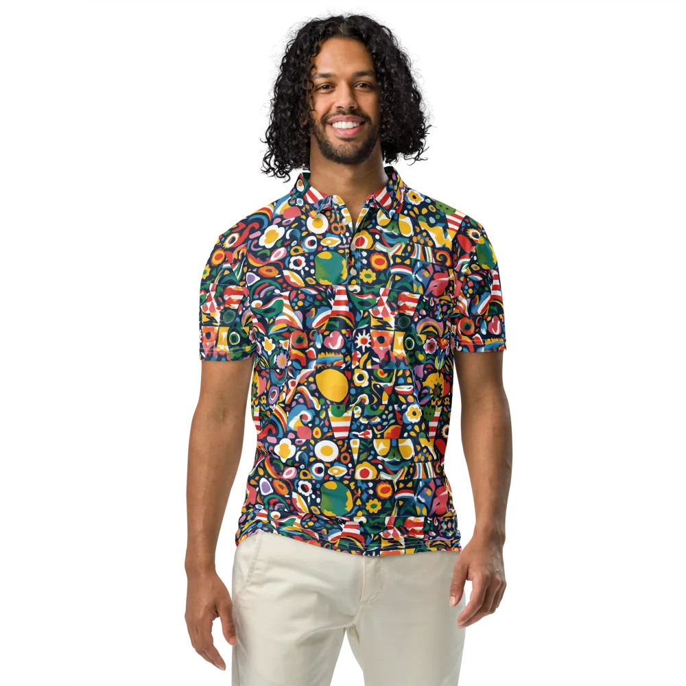 Carnival Herbarium on Men's Slim Fit Polo Shirt — Front