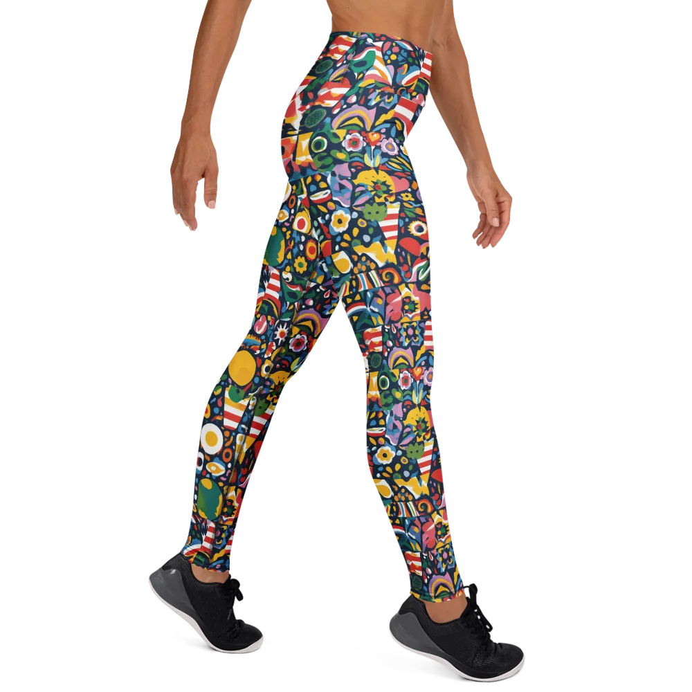 Carnival Herbarium on Yoga Leggings — Right