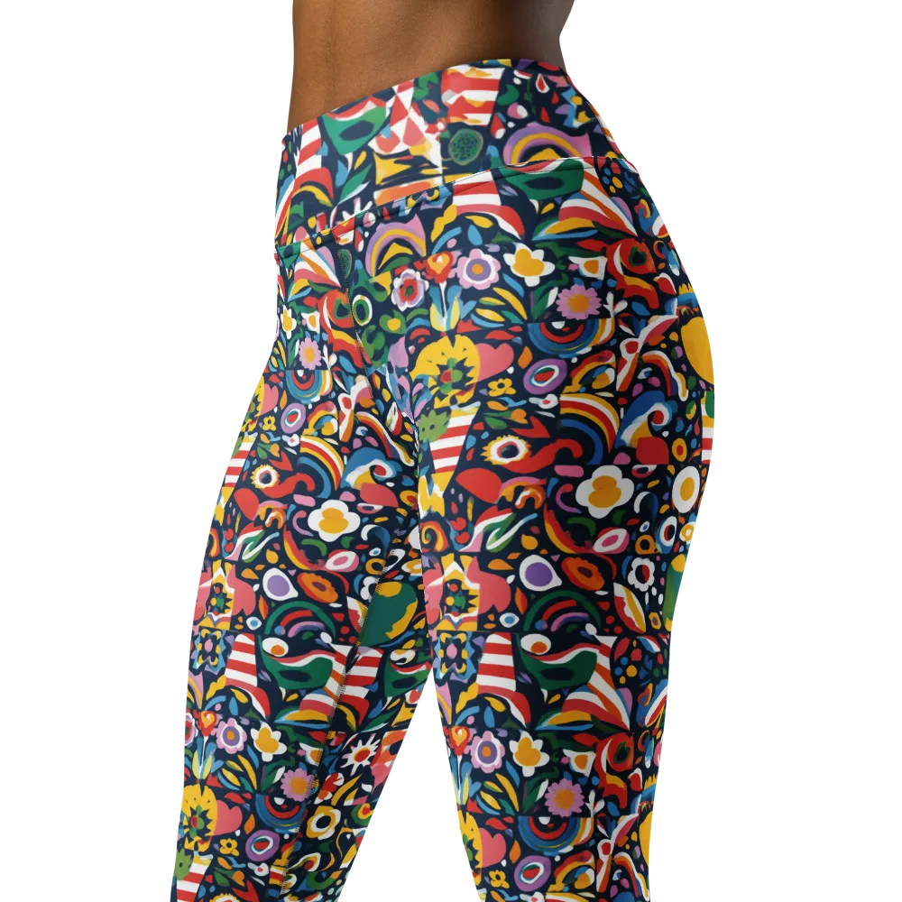 Carnival Herbarium on Yoga Leggings — Left Front