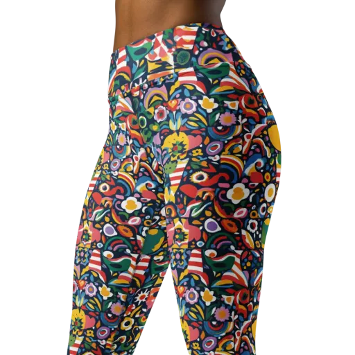 Carnival Herbarium on a Yoga Leggings