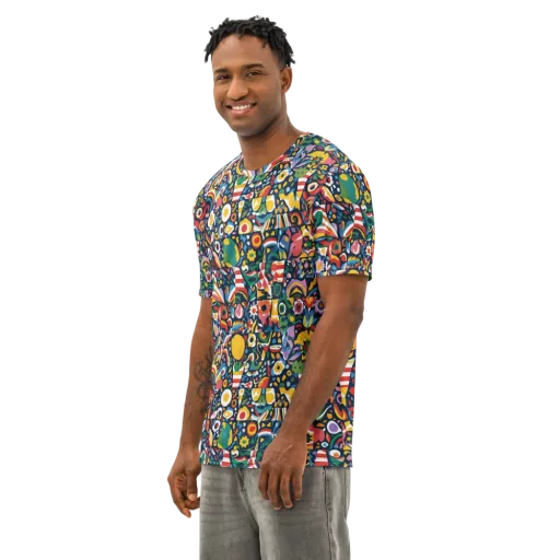 Carnival Herbarium on a Men's Cotton Crew Neck T-Shirt