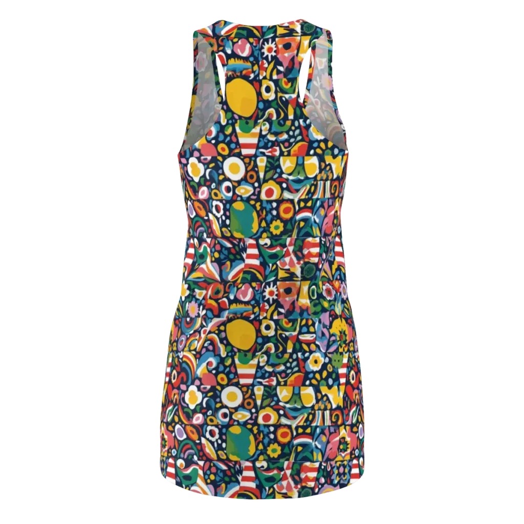 Carnival Herbarium on Racerback Dress — Back