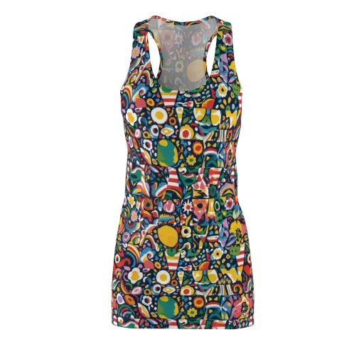 Carnival Herbarium on a Racerback Dress