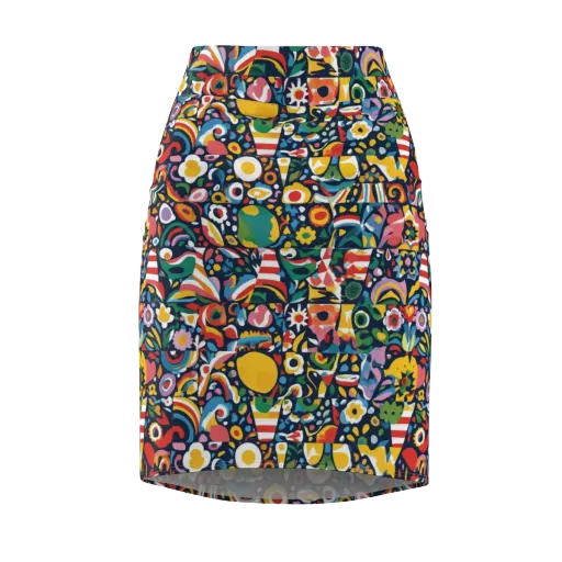 Carnival Herbarium on a Pencil Skirt