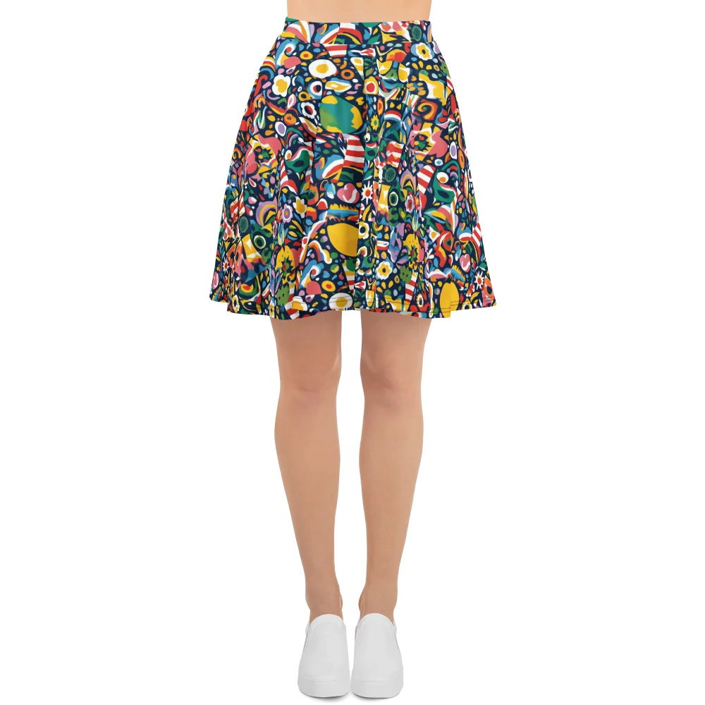 Carnival Herbarium on Skater Skirt — Front
