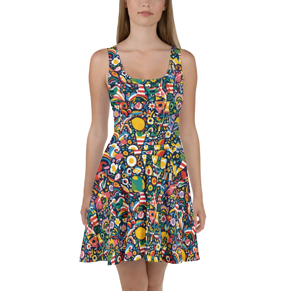 Carnival Herbarium on Skater Dress — Front