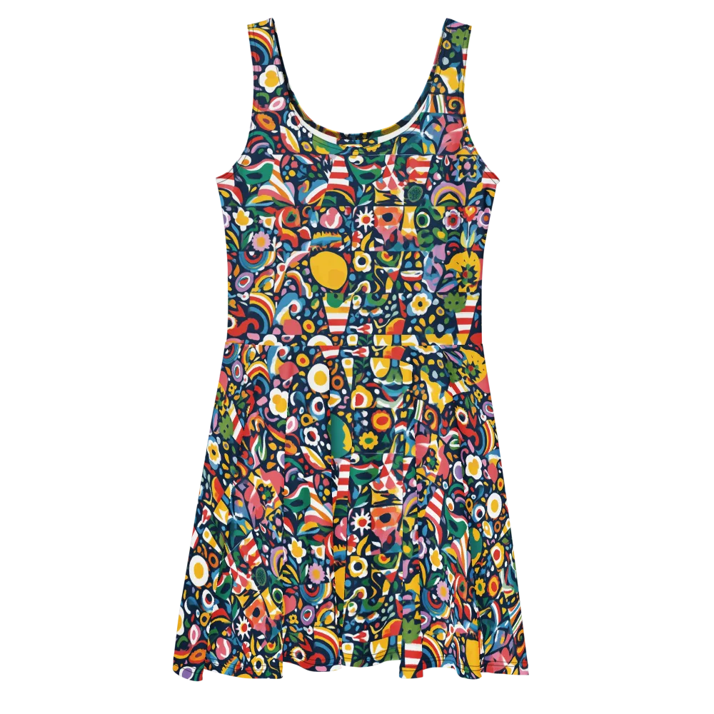 Carnival Herbarium on Skater Dress — Front