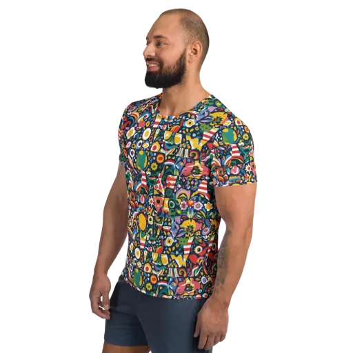 Carnival Herbarium on a Men's Athletic T-Shirt