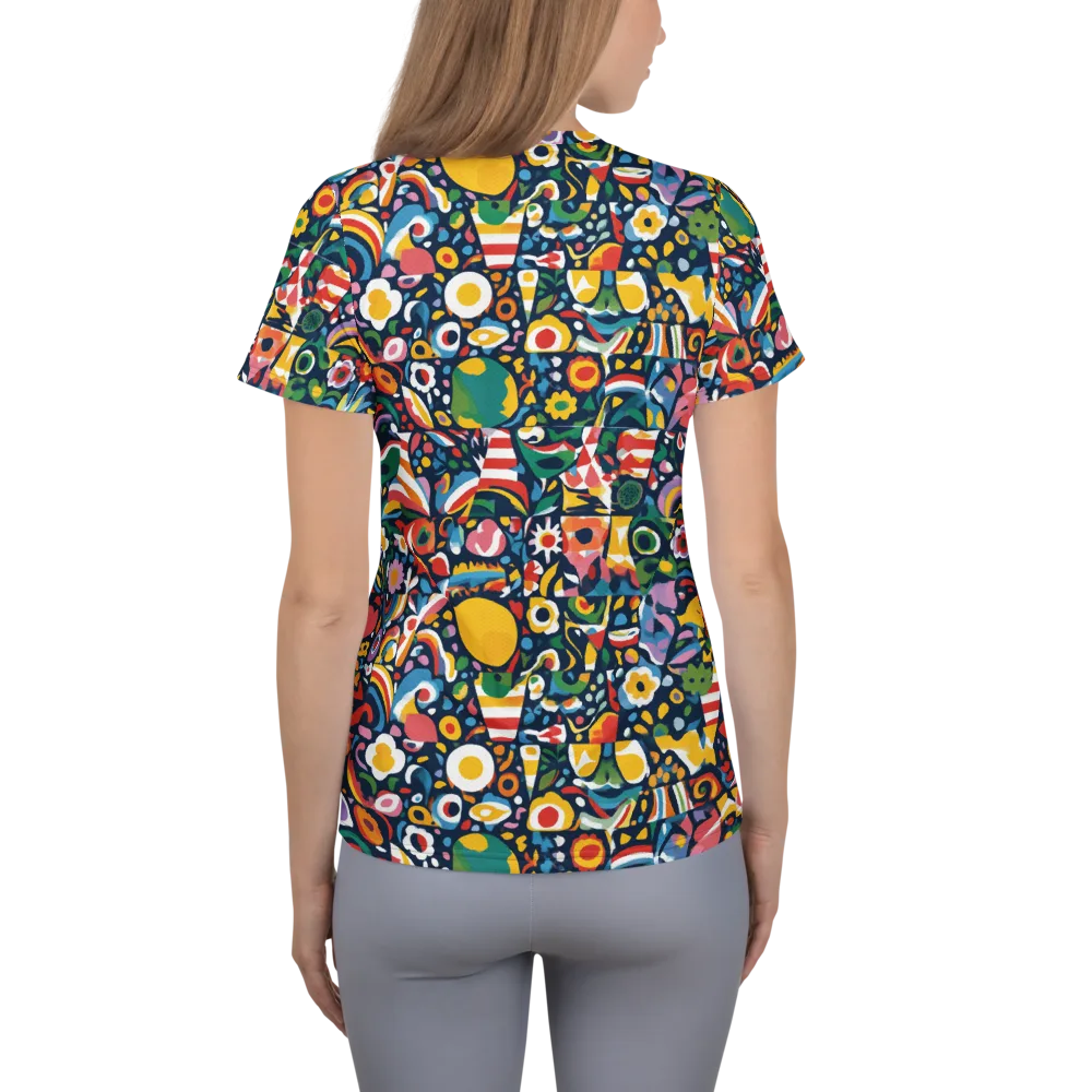 Carnival Herbarium on Women's Athletic T-Shirt — Back