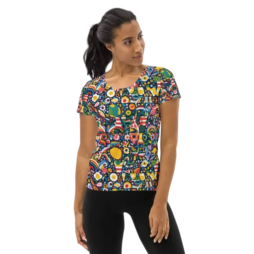 Carnival Herbarium on a Women's Athletic T-Shirt