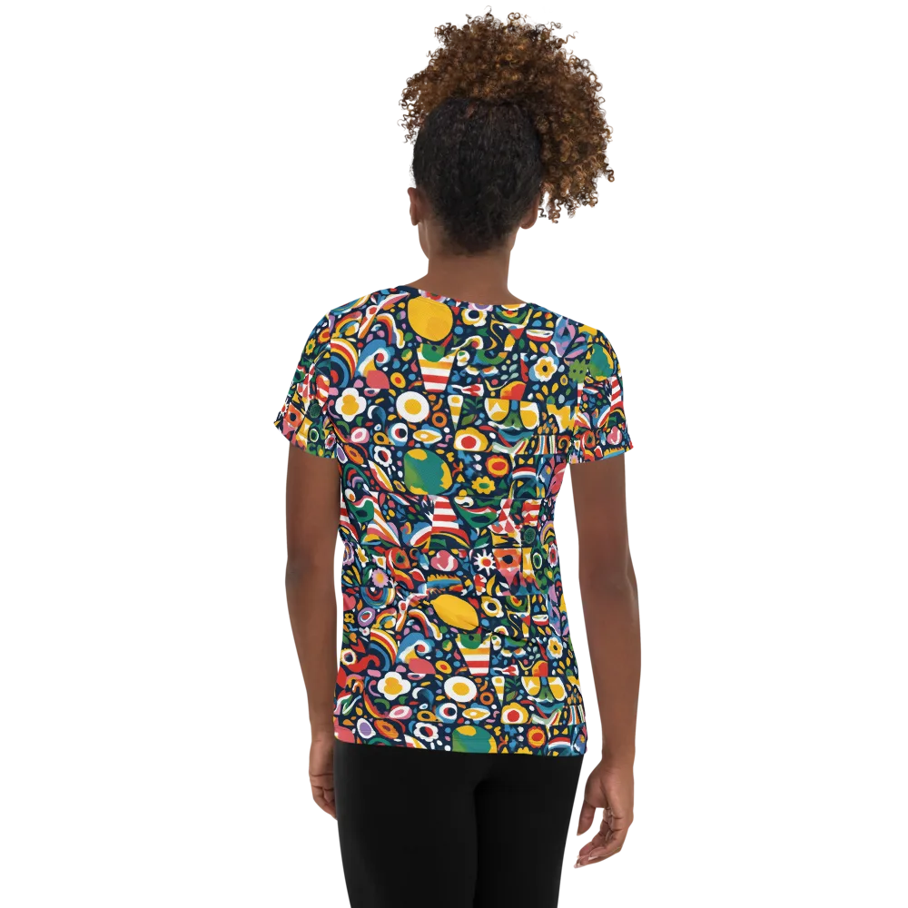 Carnival Herbarium on Women's Athletic T-Shirt — Back