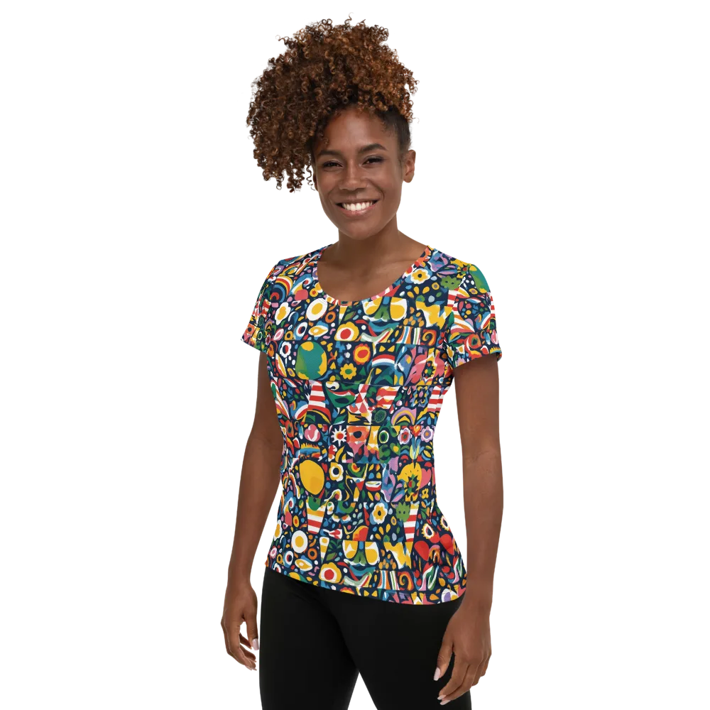 Carnival Herbarium on Women's Athletic T-Shirt — Left