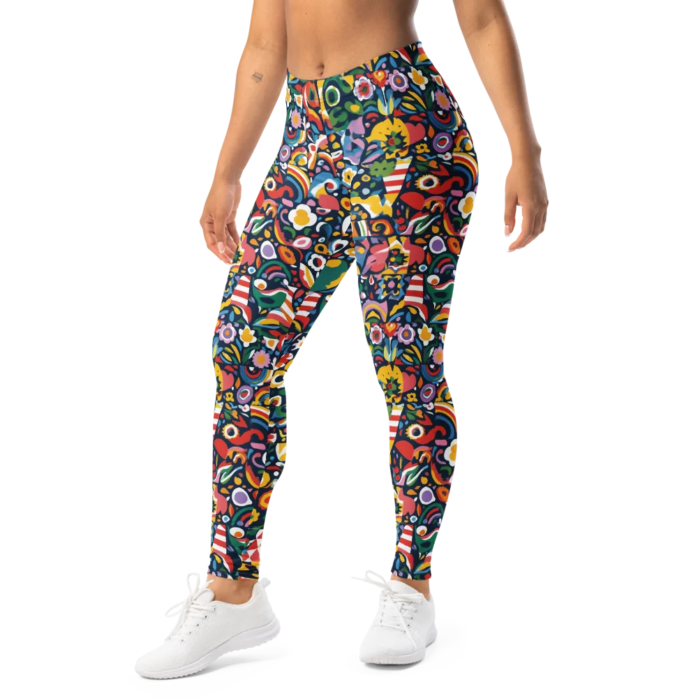 Carnival Herbarium on Leggings — Left Front