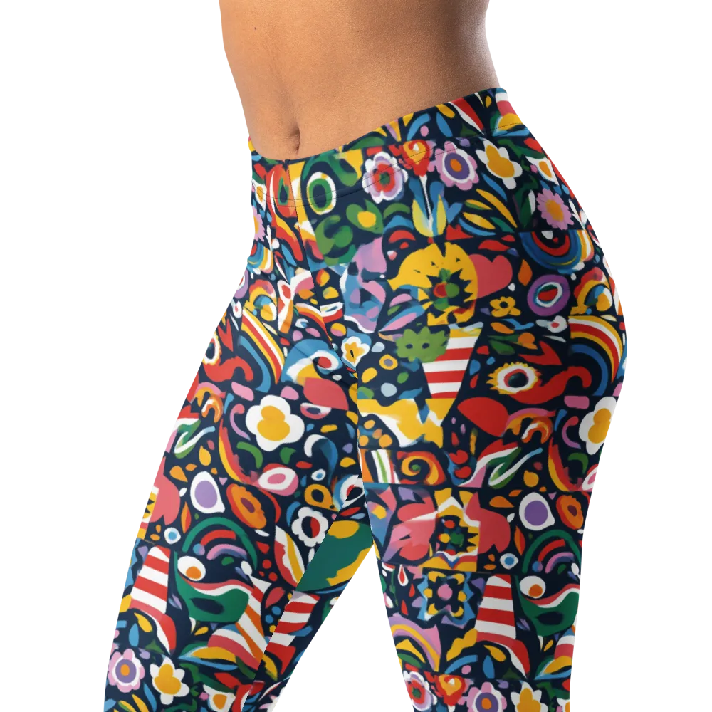 Carnival Herbarium on Leggings — Left Front