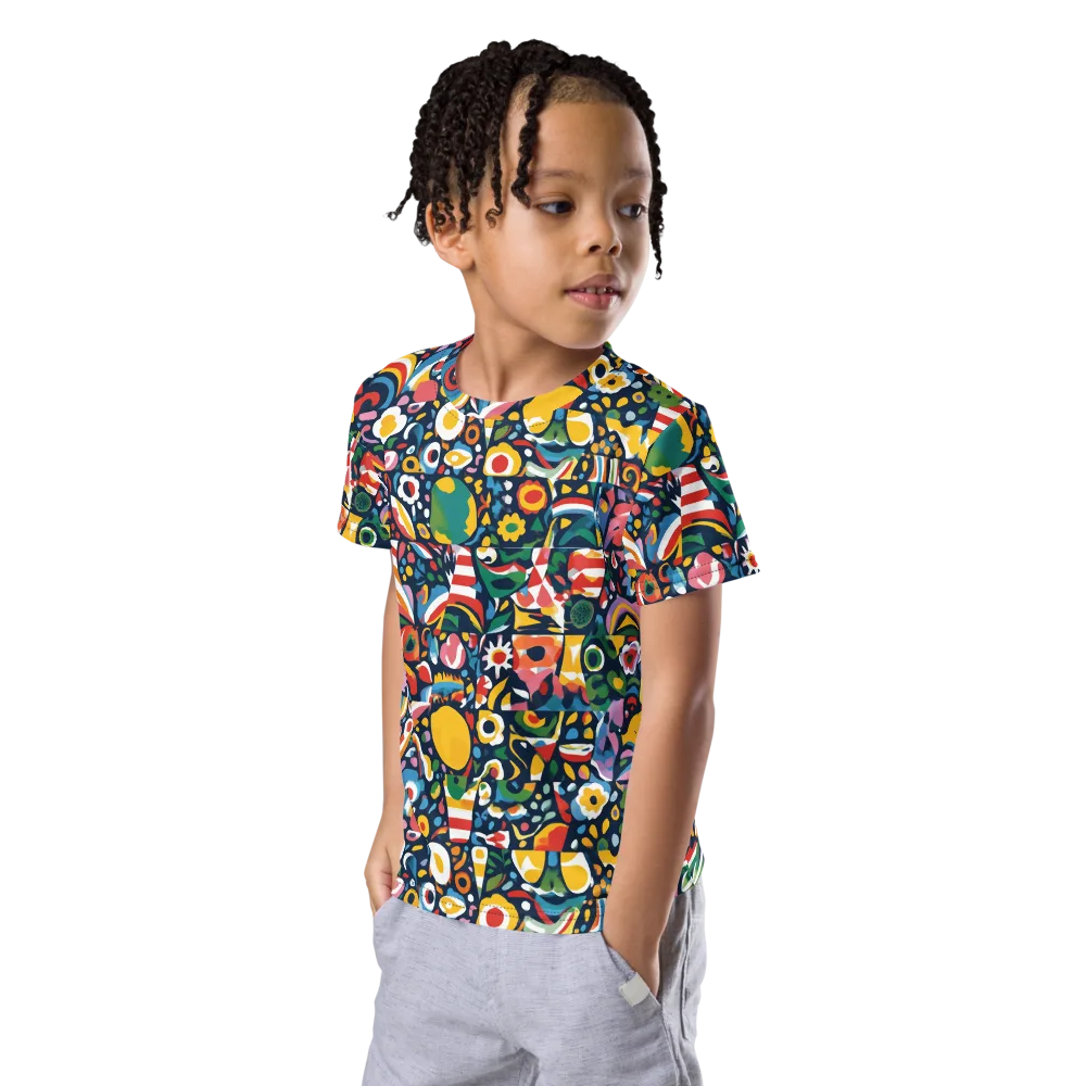 Carnival Herbarium on Kids Crew Neck T-Shirt — Left Front
