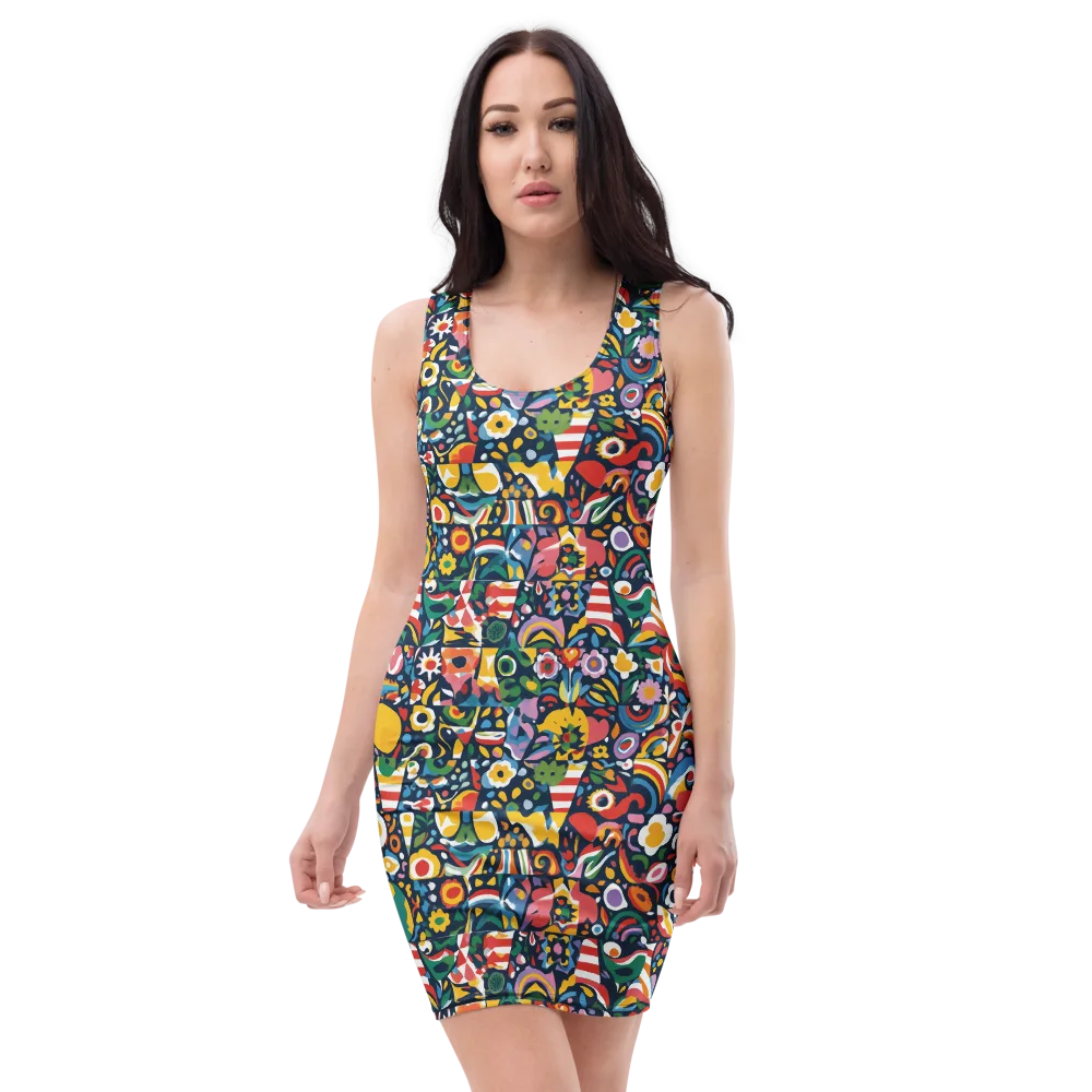 Carnival Herbarium on Bodycon Dress — Front