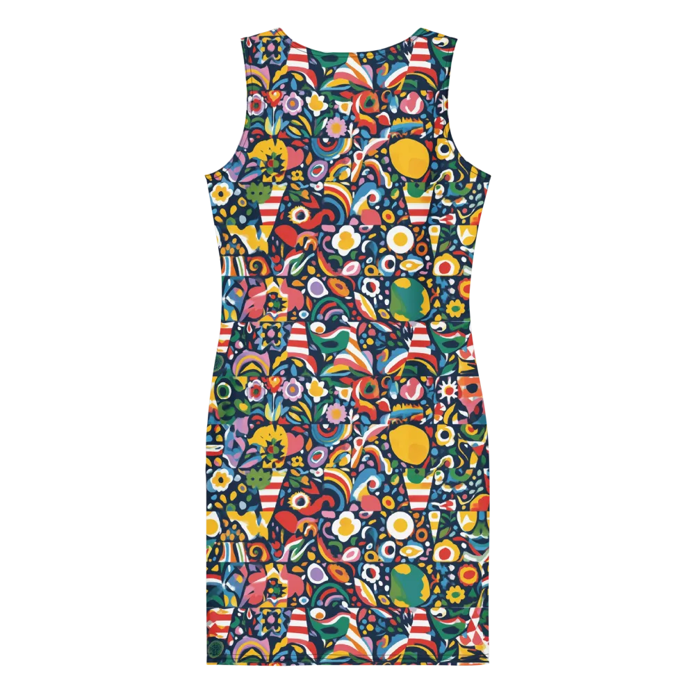Carnival Herbarium on Bodycon Dress — Back