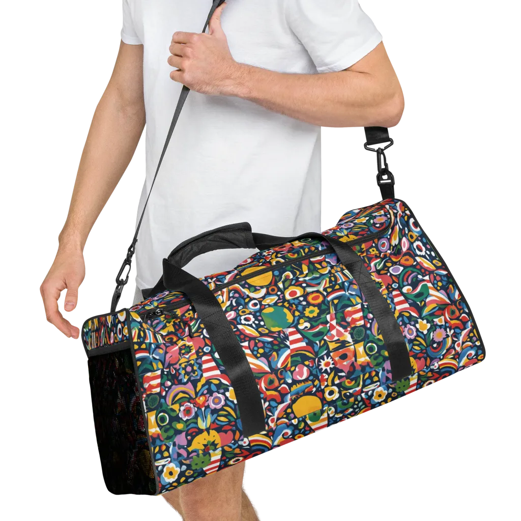 Carnival Herbarium on Duffle Bag — Right Front