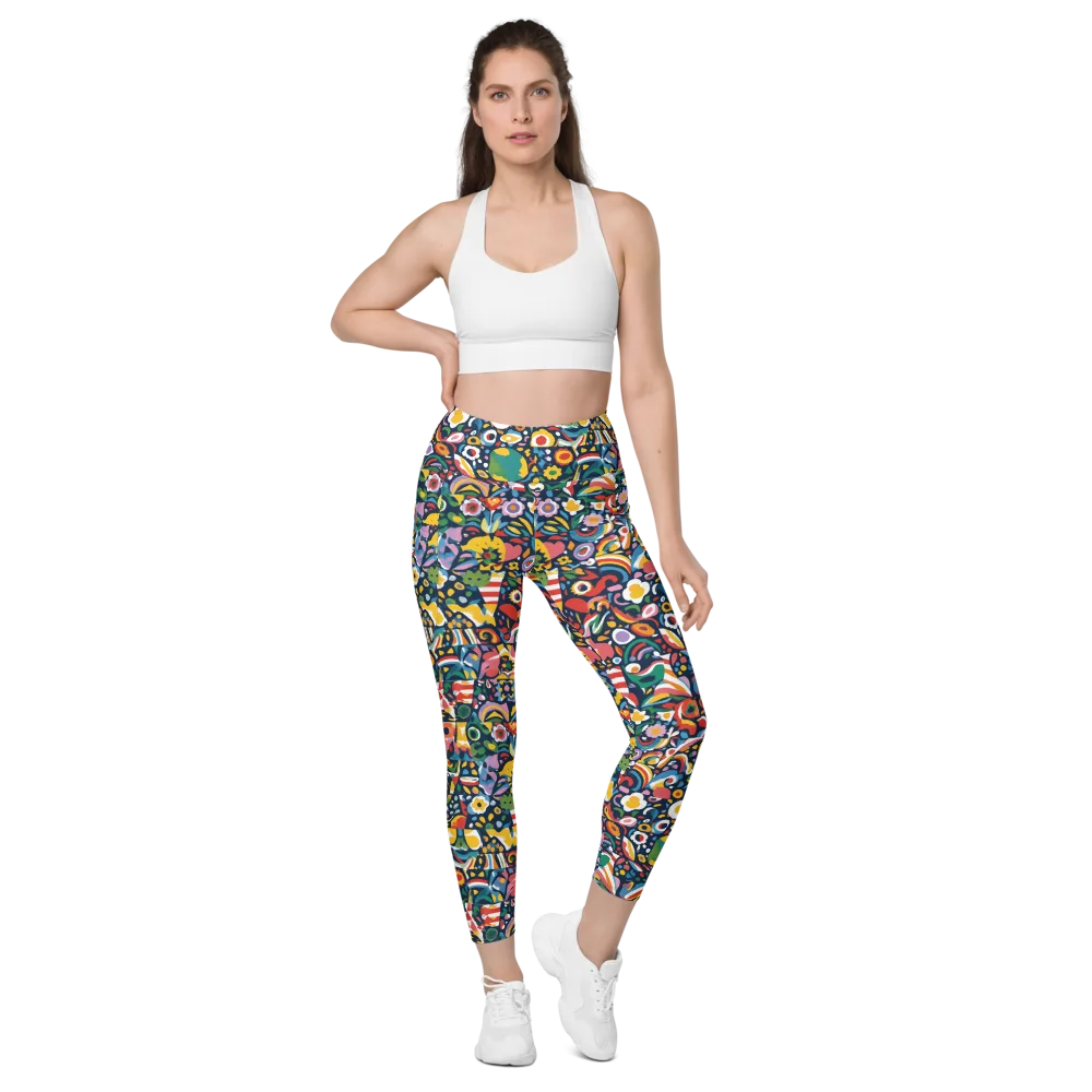 Carnival Herbarium on Leggings with Pockets — Front