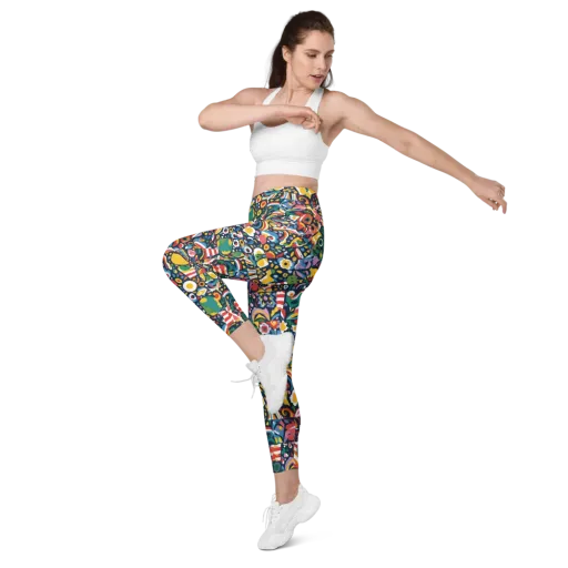 Carnival Herbarium on a Leggings with Pockets