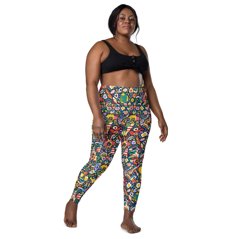 Carnival Herbarium on Leggings with Pockets — Front